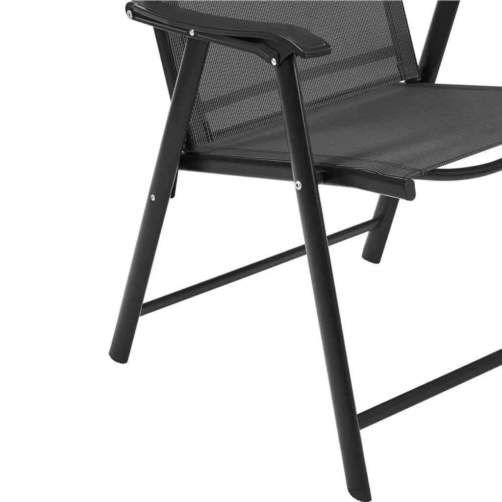 Yaheetech Gartenstühle 2er Set schwarz - klappbare hohe Rückenlehne - 54 x 57 x 93,5 cm