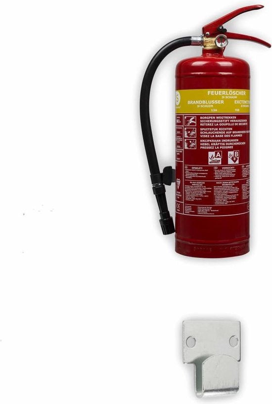 Smartwares FEX-15230 – Schaumfeuerlöscher 3 l – inkl. Aufhängebügel – Brandklassen A und B – BSI-zertifiziert