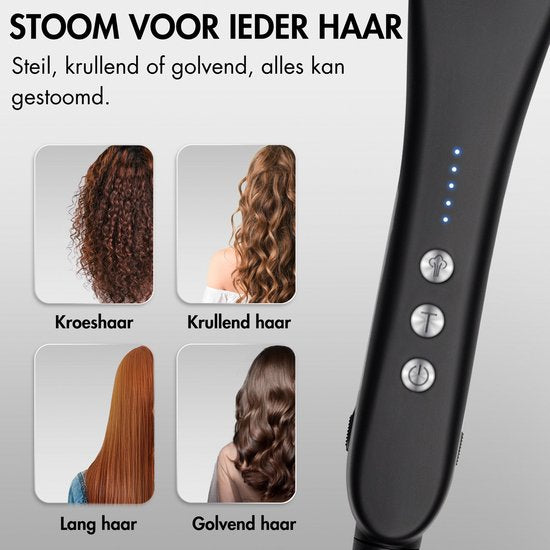 Sansbeauté® Steam Straightener PRO - Dampfglätter - Professionelles Glätteisen 5.0 - Dampfglätter - Schwarz