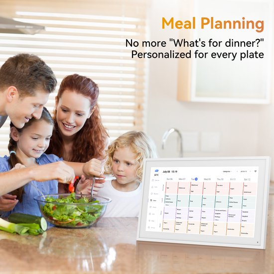 TABWEE P15 15,6-Zoll-Digitalbilderrahmen mit Touchscreen – 1080p Full HD, intelligenter Familienplaner, Digitalbilderrahmen und Aufgabenliste, interaktives Kamin-Display – Wand- und Schreibtischmontage für nahtlose Planung