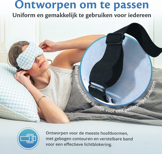 Ella Weighted Schlafmaske - Kühlendem Stoff - Samt - Verstellbar - Blau