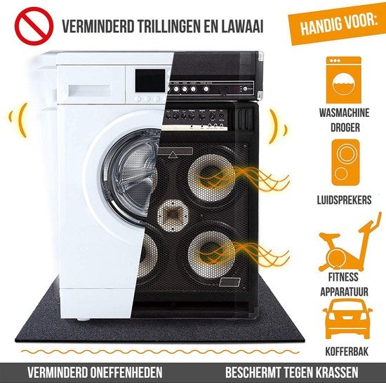 Strex Anti-Vibrationsmatte Waschmaschine und Wäschetrockner - 60 x 60 CM - Schalldämpfende Antirutschmatte - Vibrationsdämpfer - Gummimatte