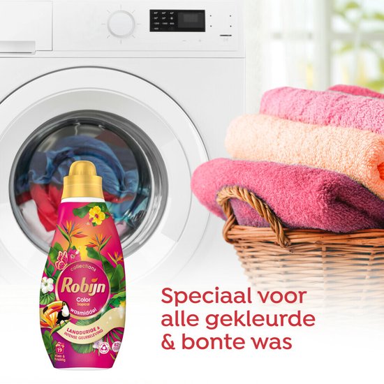 Robijn Klein & Krachtig Waschmittel Color Tropical für 19 Waschgänge – 665 ml