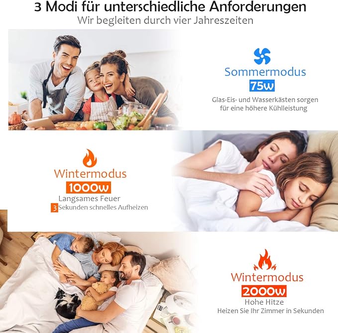Coast 4-in-1-Luftkühler und Heizgerät – 2000 W – 7 l – 38 x 28,5 x 74 cm