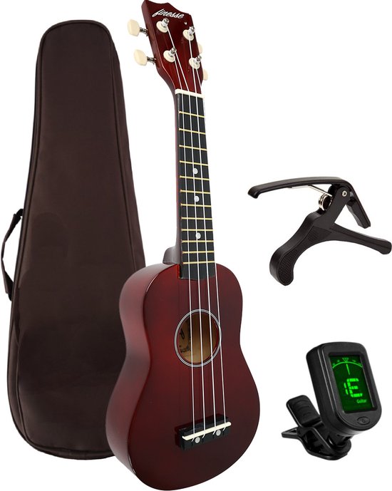Finesse Ukulele – Starter-Set – 21" – Ukulele – Kinder – Musikinstrument – Bordeaux