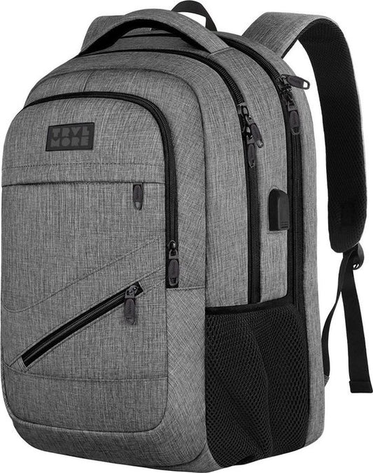 TRVLMORE Rucksack - 36L - 17 Zoll - Laptop-Rucksack - Schultasche - Unisex - Spritzwassergeschützt Grau
