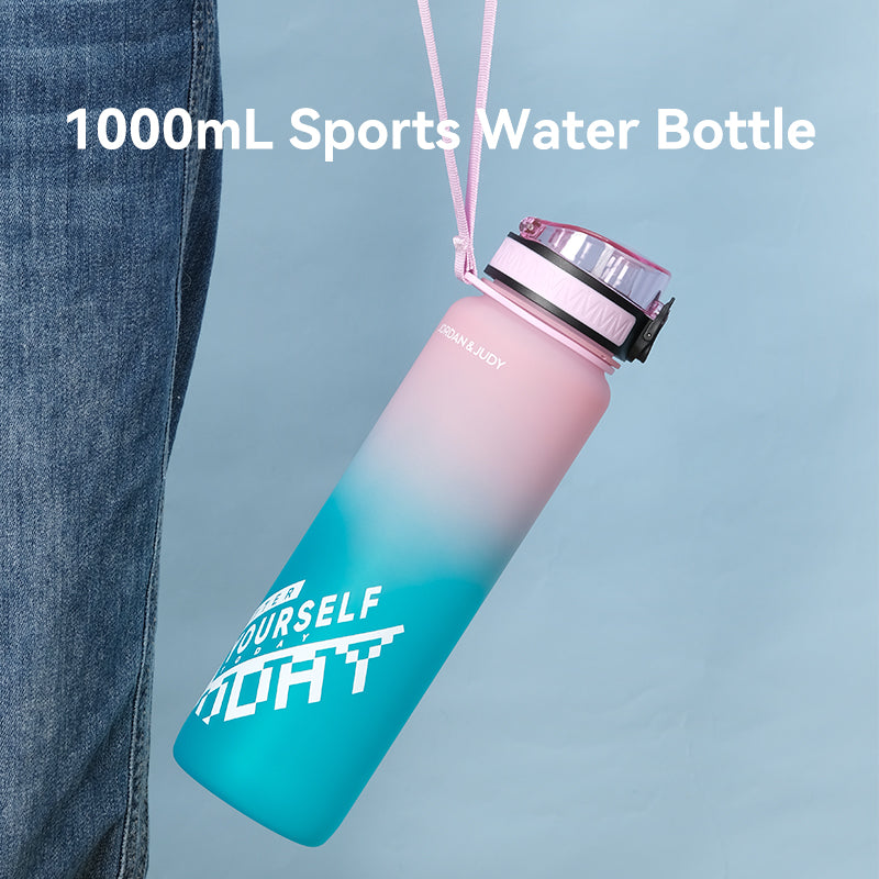 Jordan & JUDY Tritan-Sporttrinkflasche – 1000 ml – rosa Farbverlauf