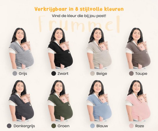 Frummel Baby-Tragetuch Hellblau – Tragehilfe – Baby-Wickeltuch – Baby-Tragetuch – Baby 0–36 Monate – Neugeborene