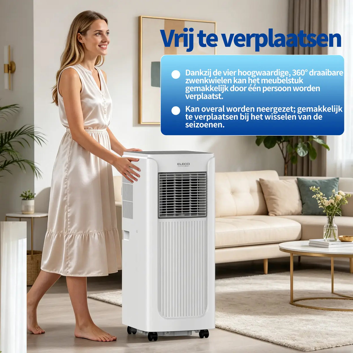 ELECCI Mobile Klimaanlage – 6000 BTU – 4-in-1 – Energieeffizienzklasse A