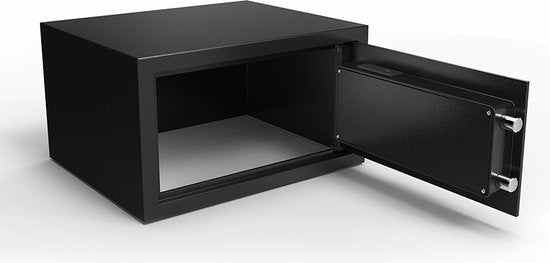 Earkings Safe 23x41x33 cm mit Zahlenschloss - Tresor Elektronische Spardose - Inklusive Befestigungsmaterial, zwei Notschlüsseln und Alarmschloss