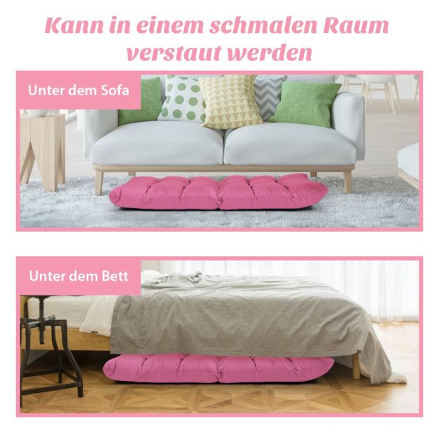 Coast Verstellbarer Bodensessel – 14 Rückenlehnenpositionen – 106,5 x 55,5 x 10 cm – Dunkelrosa