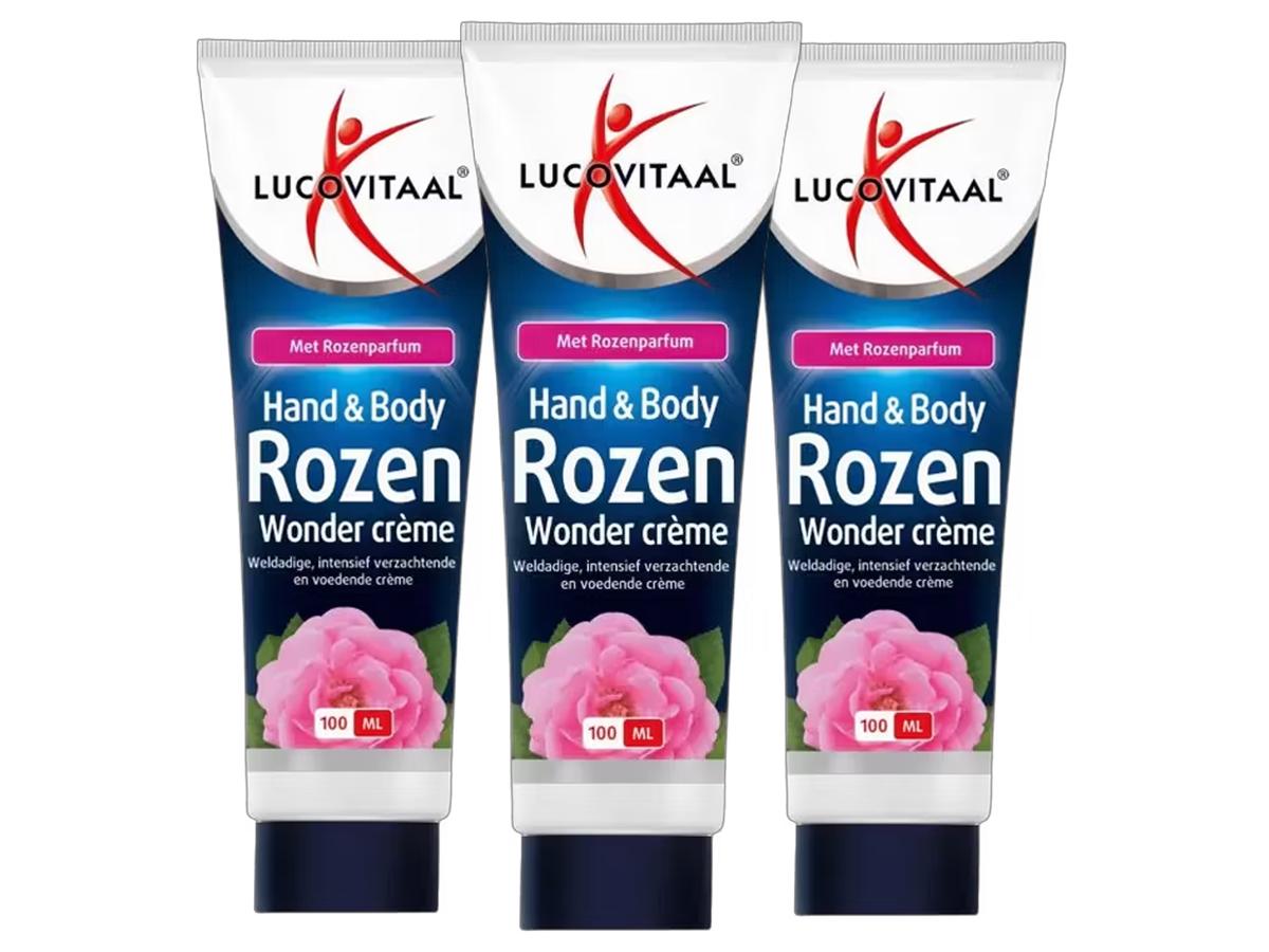 Lucovitaal Hand & Body Rosen-Wundercreme – beruhigend und pflegend – 3 x 100 ml