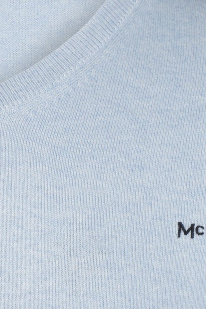 McGregor 12G Pullover mit V-Ausschnitt – Hellblau – Größe S