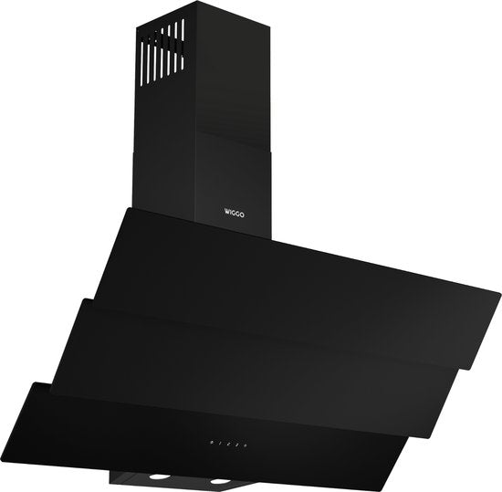 Wiggo Schräge Dunstabzugshaube – Triple Glas ECO-Modell – 90 cm – Schwarz