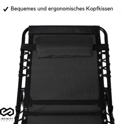 Infinity Goods Liege - Faltbar - Inklusive Kissen - Verstellbar - Wetterfest - Anthrazit
