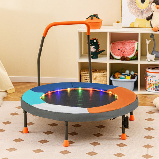 Coast Minitrampolin für Kinder – Modell 2 – LED-Beleuchtung – zusammenklappbar – mehrfarbig – 90 cm