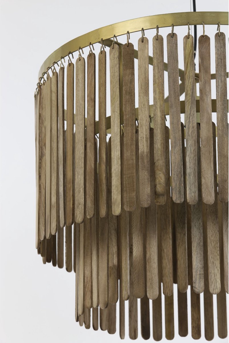 Light & Living Gularo Pendelleuchte - Dunkelbraunes Holz - Ø60cm - Modern & Luxe
