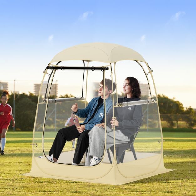 Coast Transparentes Camping-Zelt für 2 Personen - 128x128x158 cm - 3-Jahreszeiten - Panoramablick