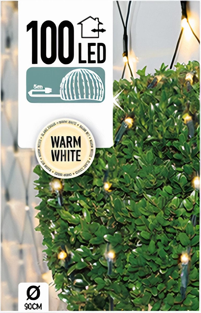 Nampook - Buchsbaum-Kugelnetz - Lichternetz - 100 LED 90cm - Warm-Weiß