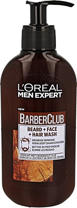 L'Oréal Paris Men Expert BarberClub 3-in-1-Gesichtsreiniger – 200 ml – Reiniger für Bart, Gesicht und Haare