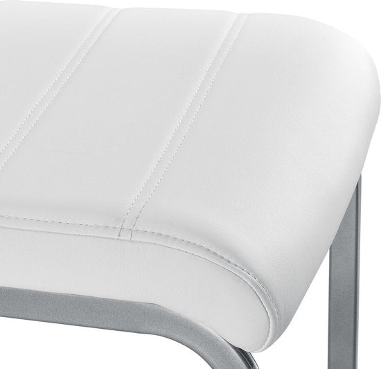 2 Esszimmerstühle / Stuhl - Vegas - Kunstleder - Weiß