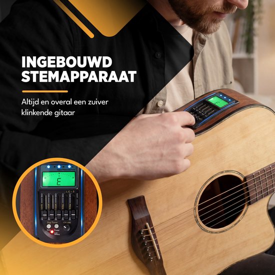 Finesse Elektro-Akustikgitarre mit Verstärker – inklusive Videokurs – 4/4, 41 Zoll – Zubehör – Erwachsene – Kinder