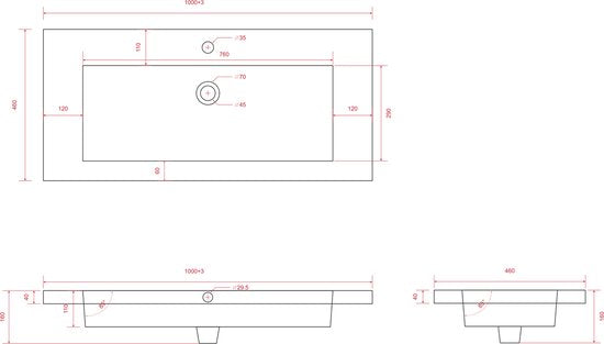 Mirlux Badezimmerschrank Hell-Eiche 100 cm – Waschbecken Weiß – Badezimmerschrank-Set – Waschbeckenunterschrank Hell-Eiche