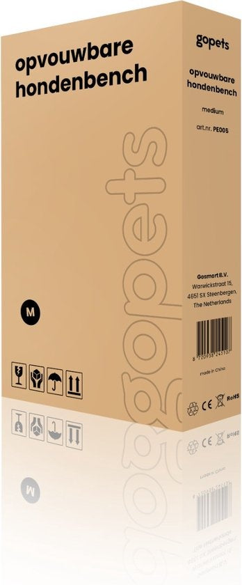 Gopets Hundebank faltbar M - Sitzbank - Für Hunde - Inkl. Hundekissen - 2 Türen - 76 x 48 x 53 cm