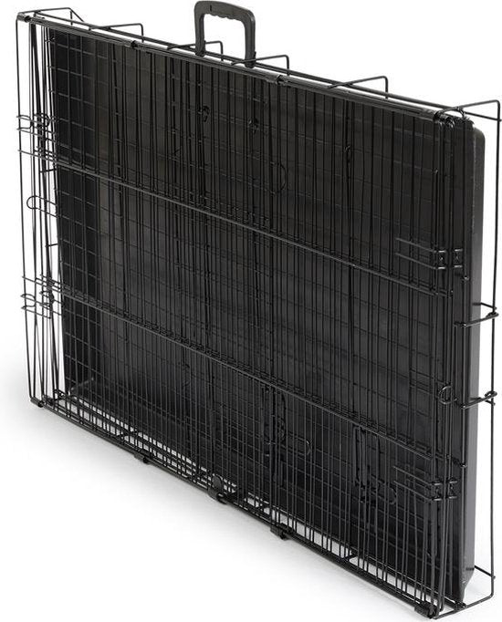 Hundebox – XL – 91 x 56 x 63 cm – Zusammenklappbar – Metall, Kunststoff – Schwarz – VI Online Products
