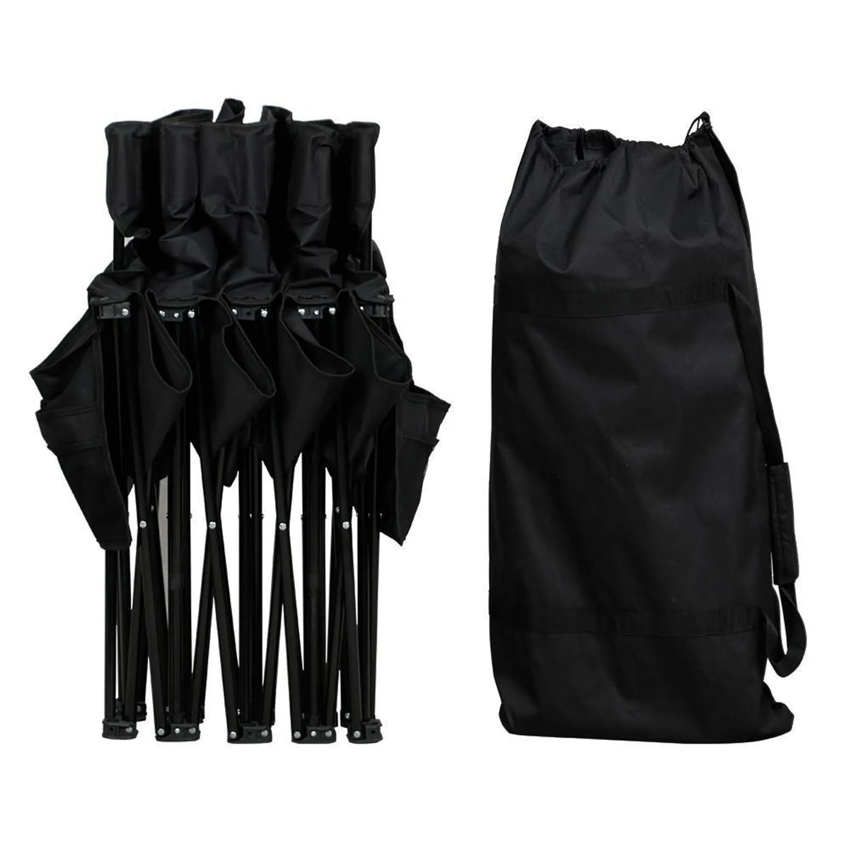 Yaheetech Camping Bank faltbar 4-Personen - 184 x 49 x 82,5 cm - Ausgestattet mit 600D Oxford-Gewebe und Tragetasche und 2 Aufbewahrungsfächer - Für Camping und Sport-Turniere - Schwarz Metall