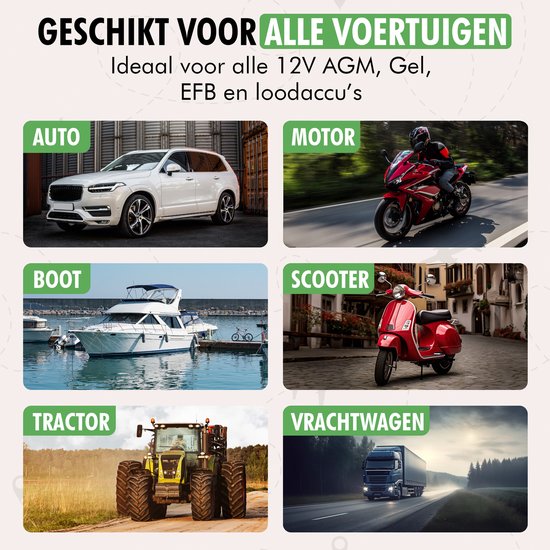 Travelhawk Batterieladegerät - Erhaltungsladegerät - Autobatterieladegerät - Geeignet für Motorrad, Auto, Roller - 12V 6A