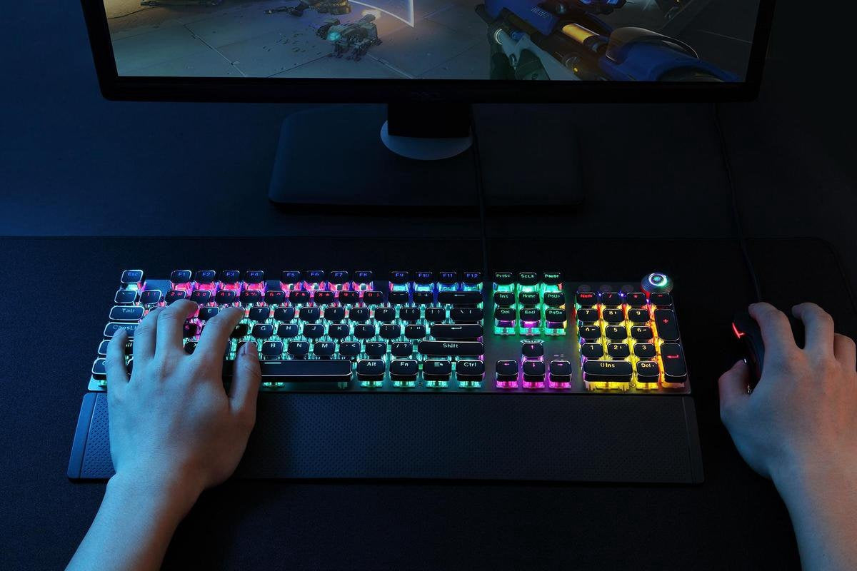 AULA F2058 RGB Punk Gaming mechanische Tastatur - QWERTY - blauer Schalter