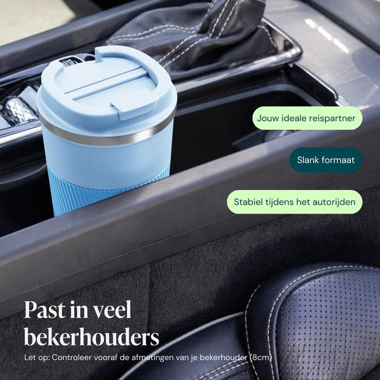 Castagnola Thermosbecher – Kaffeebecher zum Mitnehmen – Reisebecher für Kaffee und Tee – Teebecher – 510 ml – Edelstahl – Hellblau
