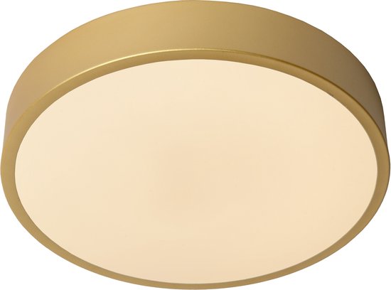 Lucide UNAR – Deckenleuchte – Ø 30 cm – LED 3-Stufen-Dimmer (Memory) – 1x18 W 2700 K – Mattgold / Messing