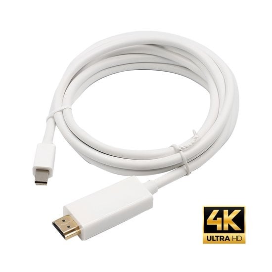 GarpexÂ® Mini DisplayPort zu HDMI Kabel - Mini DP zu HDMI Kabel - HDMI Kabel - 4K 30Hz Ultra HD - Weiß - 1.8 Meter