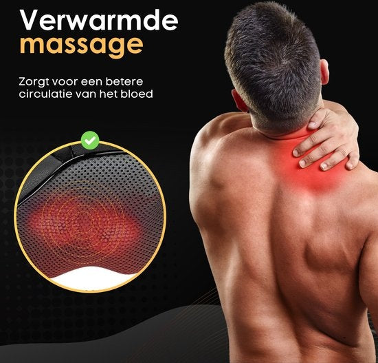 Revolt Massagekissen - 120 Minuten kabellos - Elektrisches Nackenmassagegerät - Infrarot