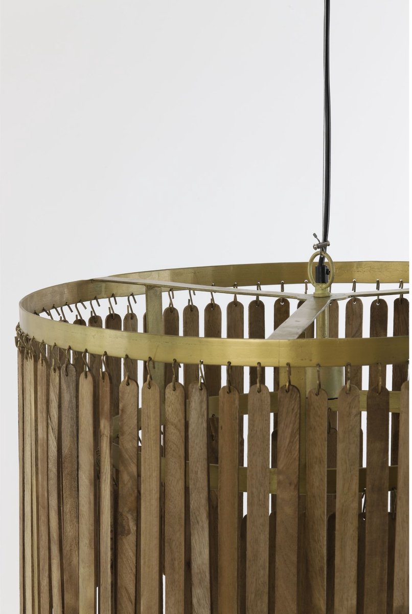 Light & Living Gularo Pendelleuchte - Dunkelbraunes Holz - Ø60cm - Modern & Luxe
