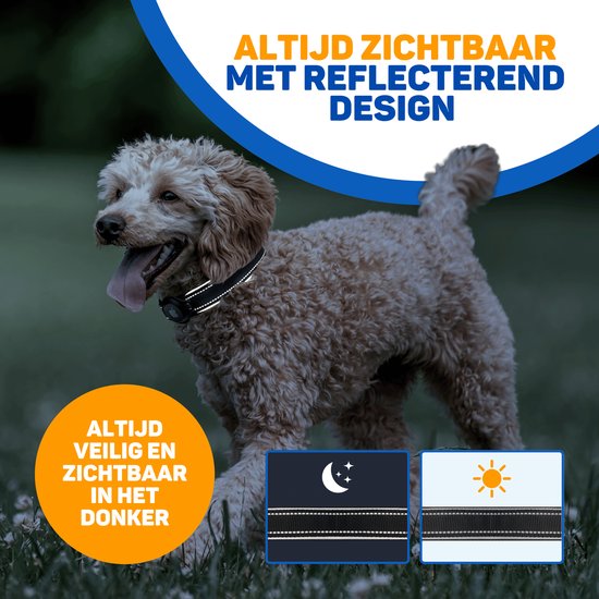 Vulpes Goods® Pets - Hundehalsband geeignet für Apple AirTag - Apple Airtag Collar for Dogs Pro - Sicher, leicht, reflektierend & komfortabel - Kratzfest und wasserabweisend - Inkl. 2 Zubehörteile - 43-51 CM - L