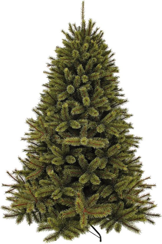 Triumph Tree Forest Frosted Weihnachtsbaum H 155 cm – Weihnachtsdekoration für den Innenbereich mit mattierten Nadeln – Kunstbaum, rund, mit Steckkonstruktion und Klicksystem – Ø 119 cm – Grün
