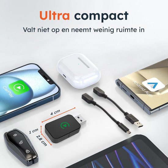 Skoov Wireless CarPlay & Android dongle - Bluetooth - Drahtlos - Empfänger - Kompakt - Inkl USB-C