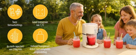 Tristar KD-7310 - Eiscrusher Slushy-Maschine - 30W - 1,1 Liter - Creme weiß