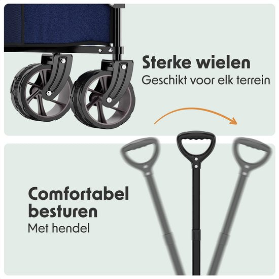 LifeGoods Wagon - XXL - faltbar - 300L - 150KG Tragfähigkeit - Blau