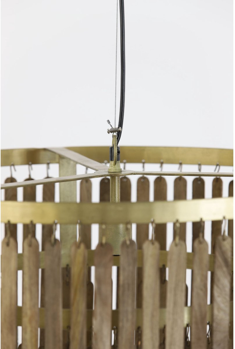 Light & Living Gularo Pendelleuchte - Dunkelbraunes Holz - Ø60cm - Modern & Luxe
