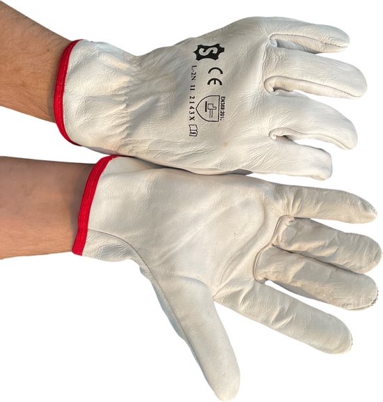 Sacobel Arbeitshandschuhe Herren - Leder - weiß - Größe 11 L/XL - pro Paar