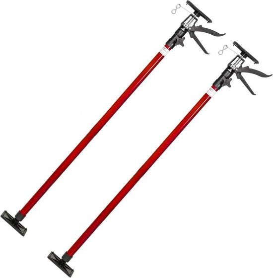 tectake - 2er Set Deckenstützen - Baustempel - 115 - 290 cm - rot - 402399