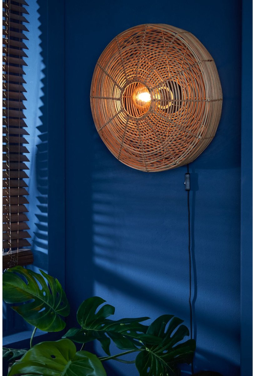 Light & Living Wandleuchte Mataka Rattan Ø51 cm - Braun - Runde Wandleuchte - Innenbeleuchtung