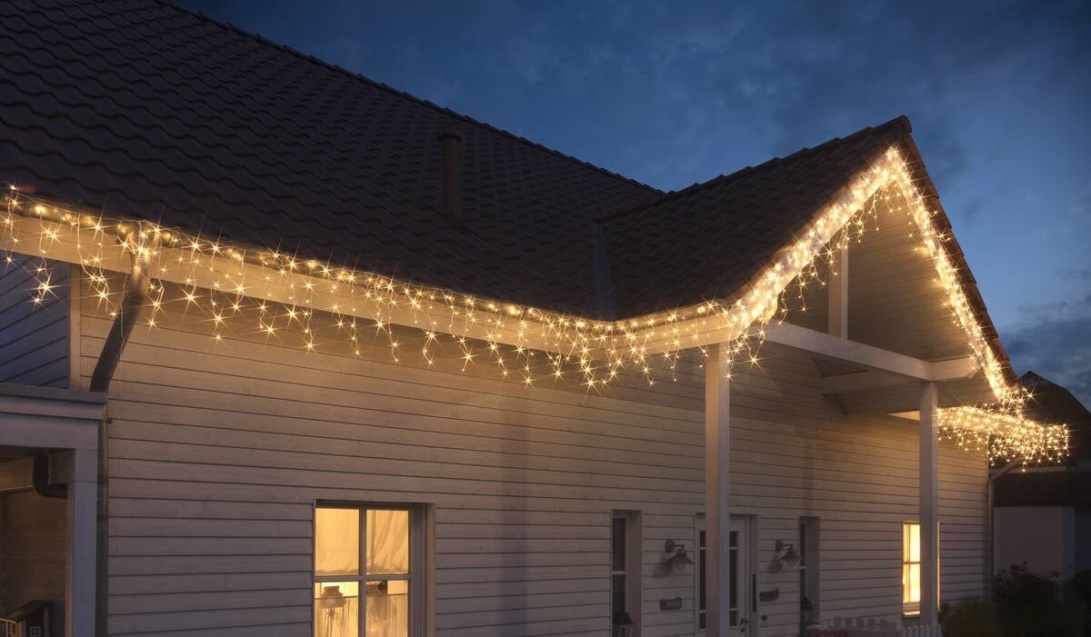 LED-Eiszapfen-Weihnachtsbeleuchtung 480LED - 9,5 Meter - Für den Innen- und Außenbereich - Copy