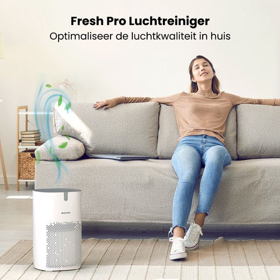 Auronic Luftreiniger Fresh Pro - Mit HEPA 13 Filter - 300 m³/h - 65 m² - Kohlefilter - 3 Stufen - Luftreiniger - Weiß