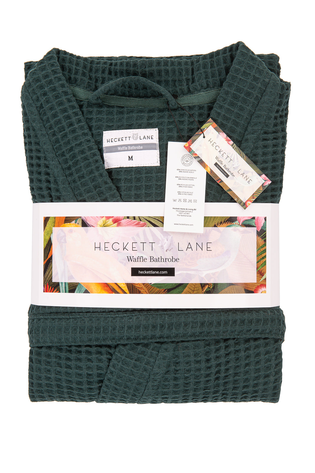 Bademantel „Waffel“ in Army-Grün – 65 % recycelte Baumwolle – 450 g/m² – Unisex