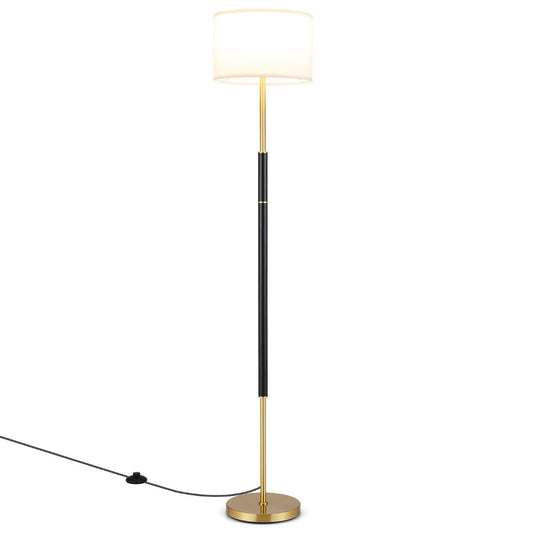 Coast Stehlampe – Lampenschirm aus Leinen – Fußschalter – schwarz – 165 cm